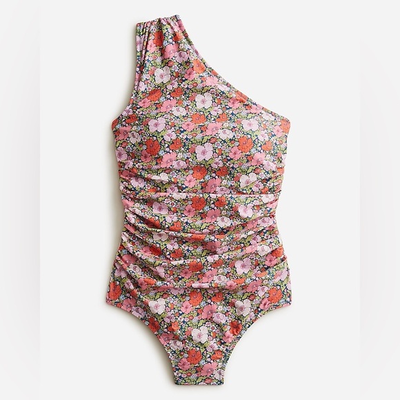J. Crew Other - J. Crew Ruched one-shoulder one-piece in LibertyMeadow Song fabric Size 14 NWT